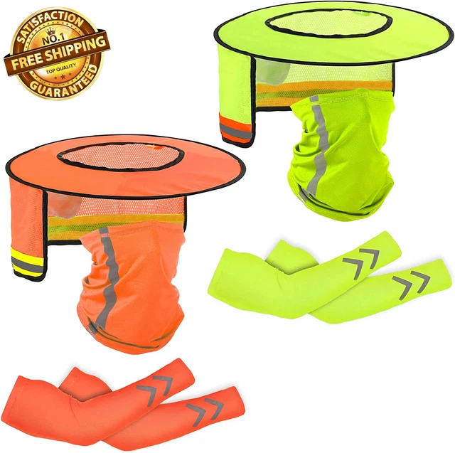 Sun Hard Hat Shade High Visibility Sun Neck Full Brim Mesh Neck Sunshade with UV