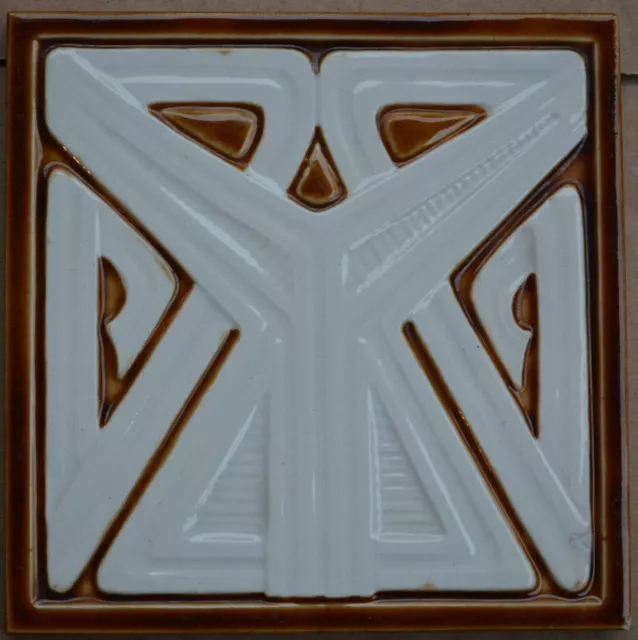 Germany - Villeroy & Boch - Antique Art Nouveau Majolica Tile C1900