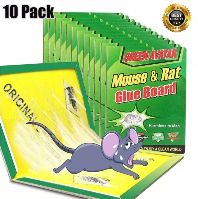 10 PCS Large Mouse Glue Traps with Enhanced Stickiness Extra Large (8.3" X 12")