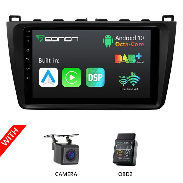 CAM+OBD+For Mazda 6 09-12 Android Stereo Radio Car GPS 9" Touch Screen Bluetooth