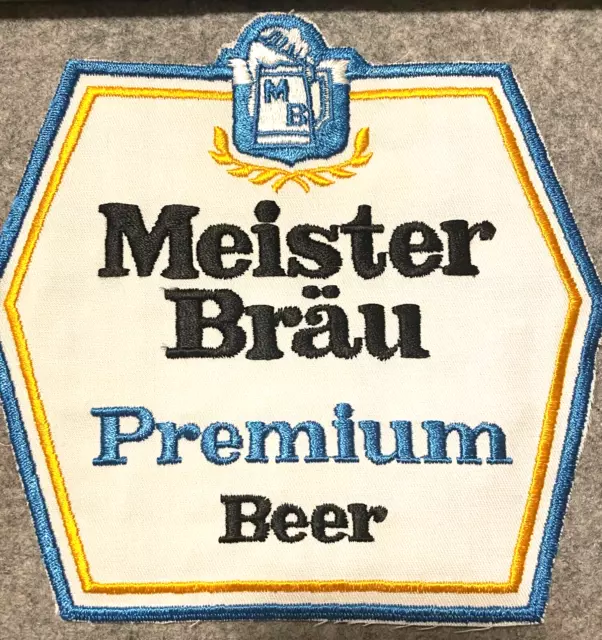 VINTAGE 60s 70s MEISTER BRAU BEER EMBROIDERED DRIVER JACKET PATCH MILLER LITE