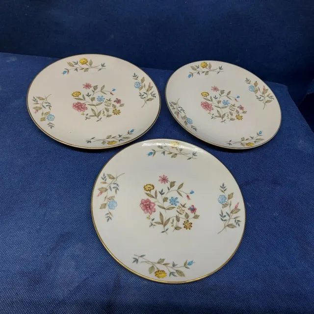 Vintage Flair Fine China "BLOSSOM TIME"Set/3 Bread/Butter Plates Retired Japan
