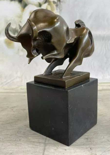 Abstract Hotcast Bronze (Cubist - Picasso Style) Bull Statue ( Signed ) Home Art