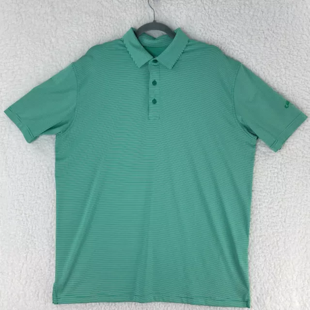 CALLAWAY GREEN STRIPED Golf Polo Shirt Mens Short Sleeve Collared Size ...