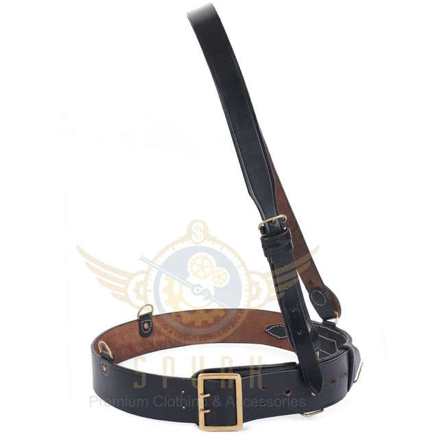 Sam Browne Military Leather Belt Crossover Shoulder Strap British Army Officers