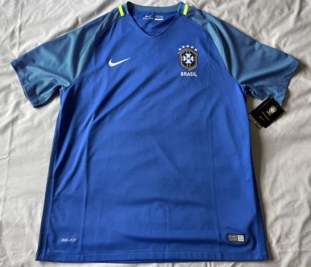 Nike Brazil CBF S/S Away Stadium Jersey 724593-493 - Men's Size - XL