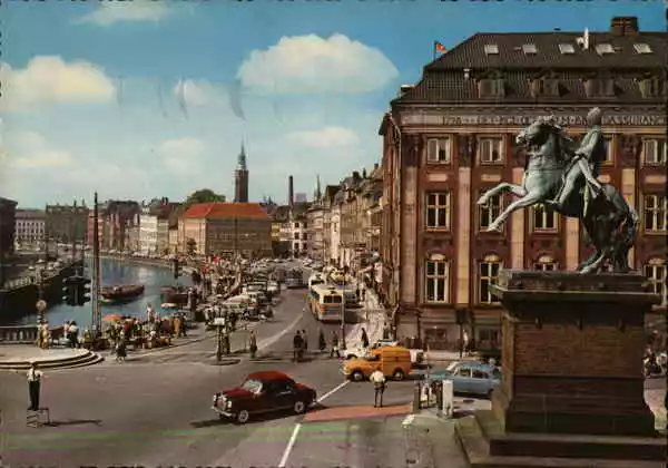 Denmark Copenhagen Fishmarket at Gammel Strand Kruger Postcard 50 ore stamp