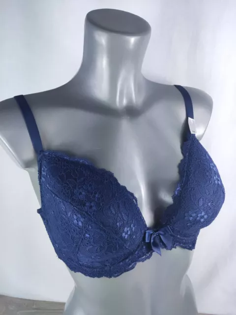 New Ex Boux Avenue Mollie Lace Plunge Bra Baby Blue Various Sizes