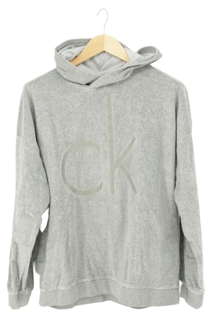 Felpa con cappuccio Calvin Klein uomo grigia taglia XL