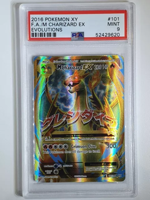 2016 Pokemon M Charizard EX 101/108 Full Art XY Evolutions - PSA 9