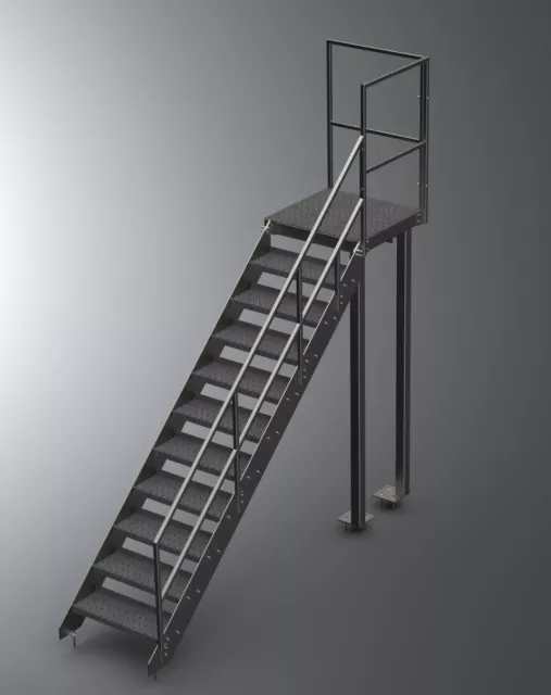 2.8m high (1000) | Domestic staircase | workshop staircase | Mezzanine staircase