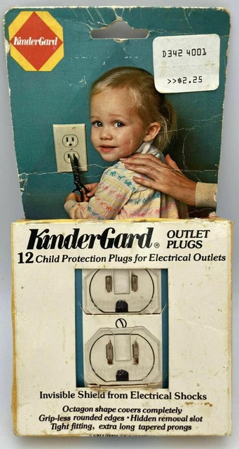 Vintage KINDERGUARD Child Protection OUTLET PLUGS set of 12 NEW 1980 Complete