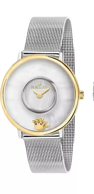 Reloj Mujer Morellato, Nácar Scrigno D'Amore , Charm Corona, Pulsera Malla