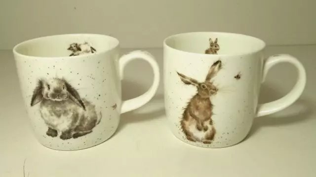 Royal Worcester Wrendale Designs 2 Mugs - The Hare And The Bee - Rosie