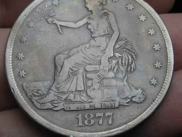 1877 S Silver Trade Dollar- San Francisco, VG/Fine Details