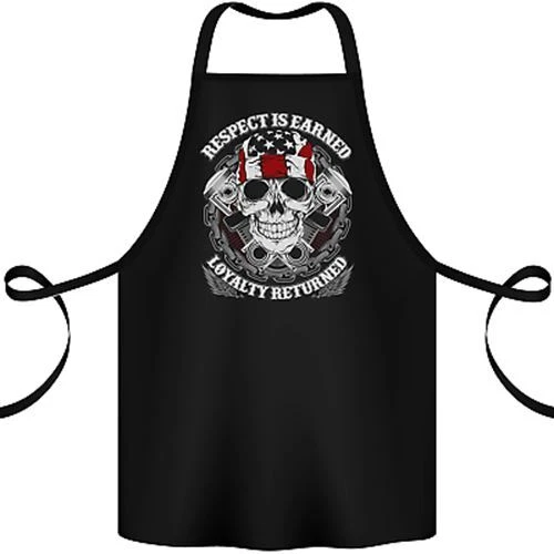 Respect Earned Motorbike Motorcycle Biker Cotton Apron 100% Organic