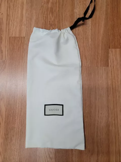 Authentic Gucci Drawstring Dust Bag- Satin White Medium Size 8.5x17.5” #F