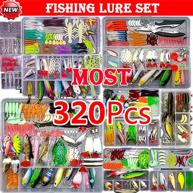 Wondersee Squid Fishing Lure Kit - 4 PC Soft/Hard Swimbaits With Holographic Finish & Weighted For Casting