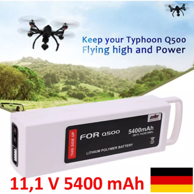 11,1 V 5400 mAh LiPo Batería para Yuneec Q500 4K Typhoon Quadcopter RC Drone RTF DE