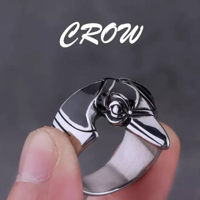 Nordic Mythology Viking Crow Fashion Versatile Men's Rings Size 7-13