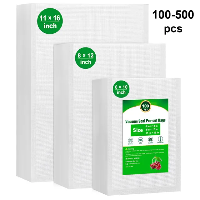 100/500 PINT QUART GALLON Vacuum Sealer Bags 6x10 8x12 11X16 Food Saver Storage