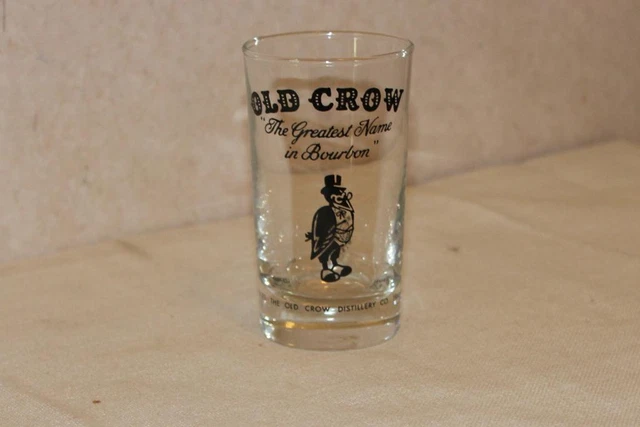 Vintage Old Crow Bourbon Whiskey Glass