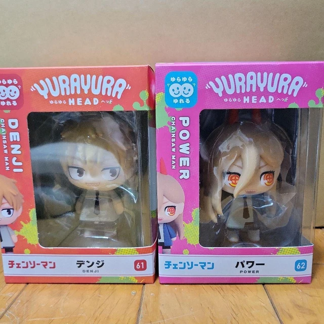 Chainsaw Man figure lot of 2 Denji Power Yura Yura Head Set anime goods
