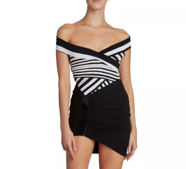 Balmain Striped Jacquard-Knit Bodysuit size 34/ us size 2