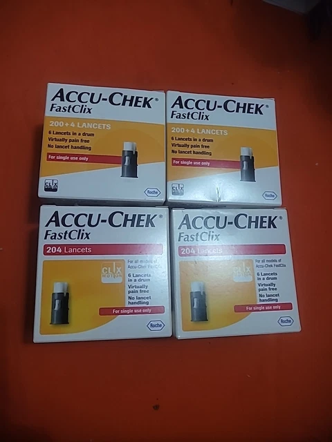 ACCU-CHEK FASTCLIX LANCETS - Box of 204 x4 (408 Lancets) - Gentle ...