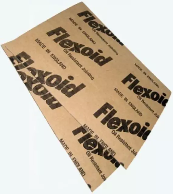 2x GASKET PAPER SHEET 0.8mm+0.4mm-25cm x 25cm Genuine Flexoid Classic F