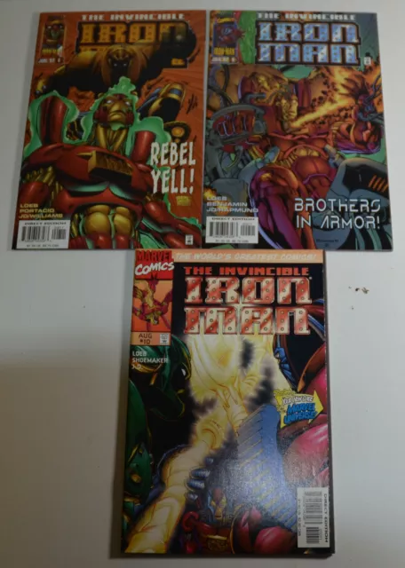 1997 Iron Man Lot of 3 #8,9,10 Marvel Comics 2nd Series 1st Print Comic Books