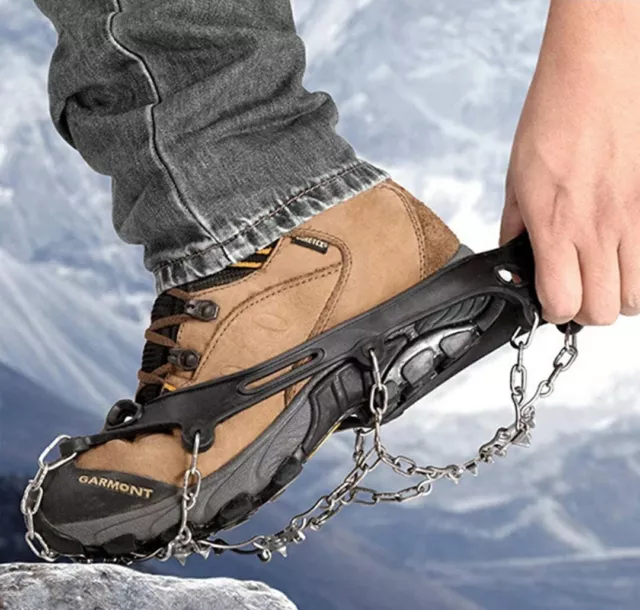 Spikes Crampons with 24 Teeth Ice Snow Grips Cleats Anti Slip Walking Hiking