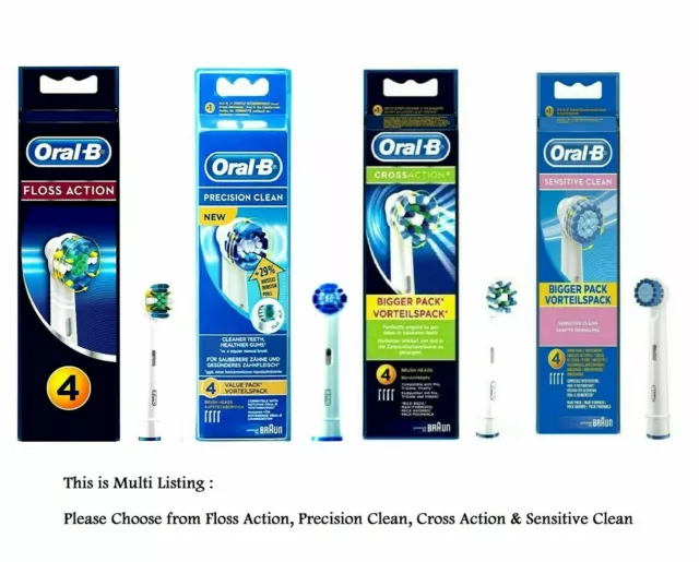 Braun Oral B CROSS FLOSS SENSITIVE PREC Replacement Electric Toothbrush 4 Heads