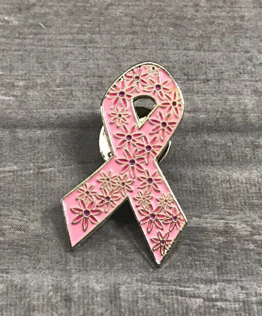 Breast Cancer Awareness Pink Ribbon Flowers Lapel Hat Jacket Backpack Bag Pin