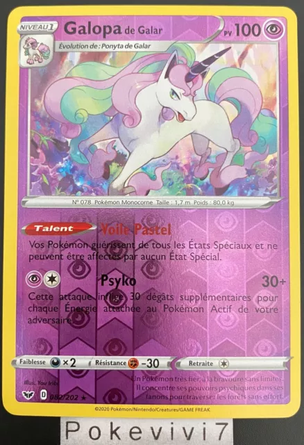 Pokemon Card GALLOPA 082/202 Rare REVERSE Sword and Shield 1 EB01 EN NEW