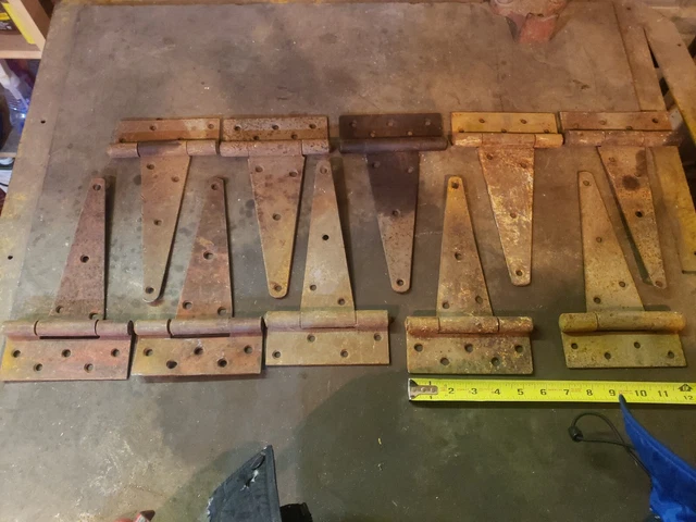 Set Of 10 T Hinges 10"×5.5" Vintage, RUSTIC