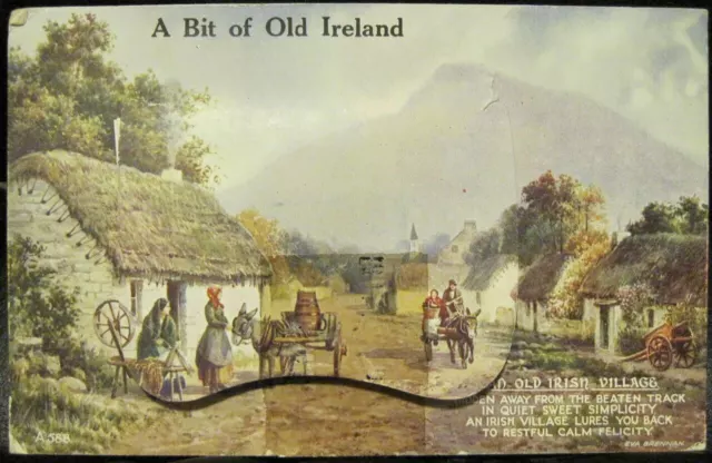 Irische Postkarte Ein BIT OF OLD IRLAND Belfast Ansichten 1944 US Army Neuheit 12 Ansichten