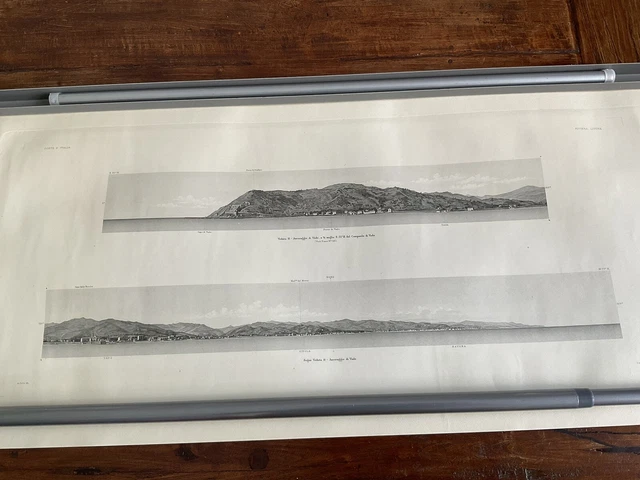 Mar Ligure 9 Pz. Vedute della Costa Levante e Ponente Carte d'epoca  40x80