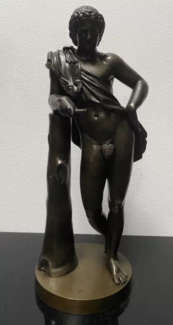 Bronze, Figur, Ruhender Satyr von Praxiteles, 19. Jahrhundert, selten