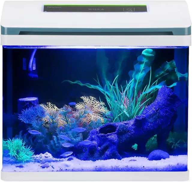 5 Gal Betta Fish Tank Glass Self Cleaning Aquarium Starter Kits Desktop Decor