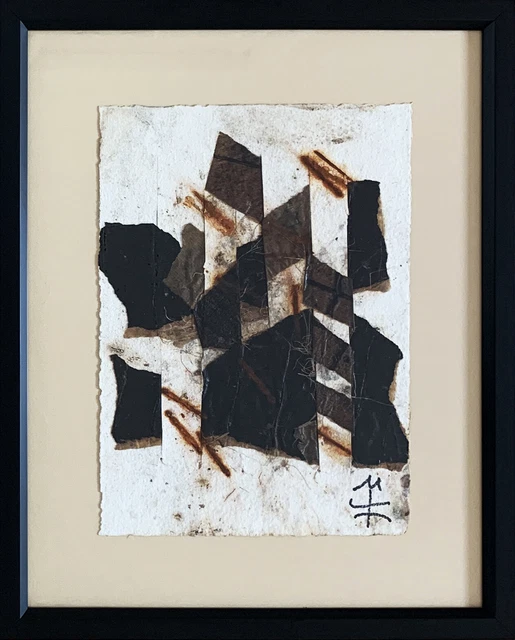 Michèle MOREAU / Hand signed collage - Collage Technique mixte original