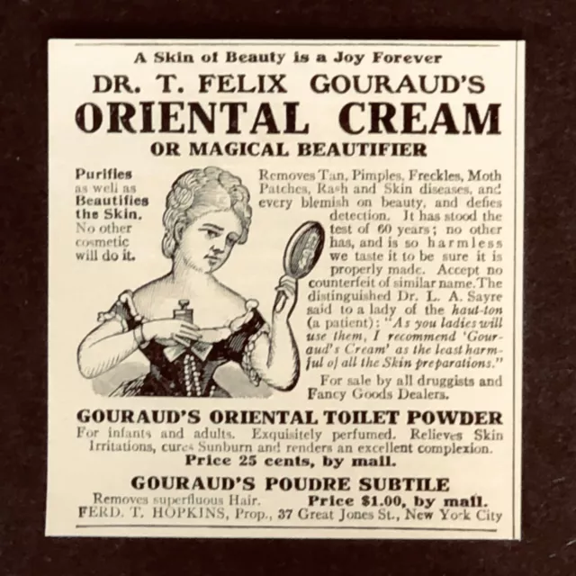 1908 Oriental Cream Quack Medicine Advertisement Beauty Fix Antique Print AD