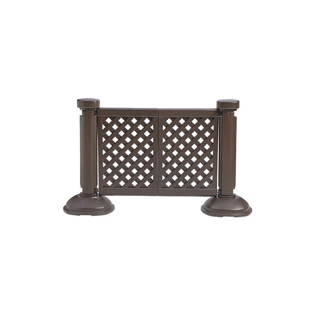 GROSFILLEX US960423 Fence Post and Base,Brown,3 ft. H
