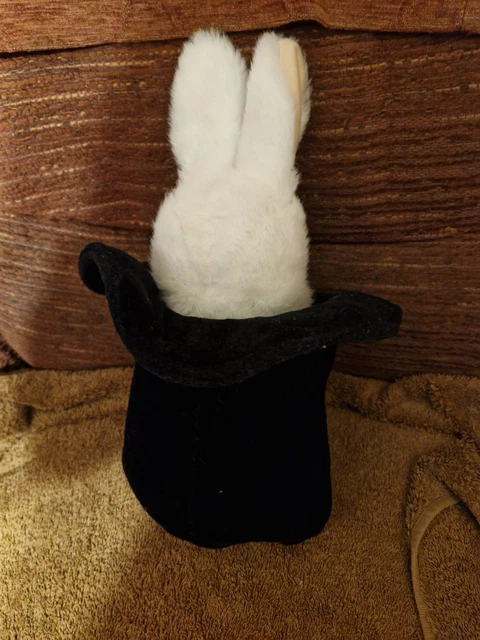 VINTAGE FOLKMANIS HAND Puppet White Rabbit In A Top Hat Plush Bunny 12 ...