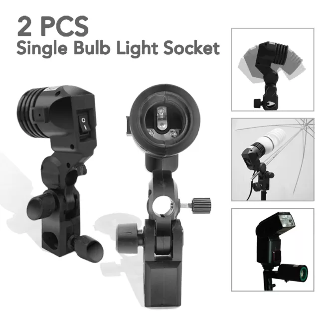 Photography Umbrella Bulb Holder E27 AC Swivel Socket Adatper Light Stand Mount