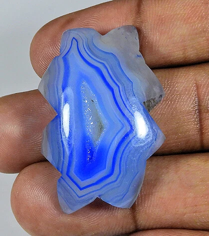 57Cts.RARE!! Dyed Onyx Druzy Agate Carved Loose Gemstone For Pendant 25X39MM A33