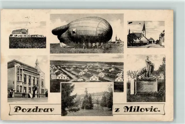 13907925 - Milovice Fesselballon Kasernen Lager Kriegerdenkmal AK Kasernen