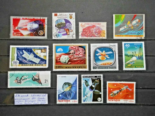 BM. Briefmarken Motive: Weltraumfahrt verschiedene Länder Lot gestempelt