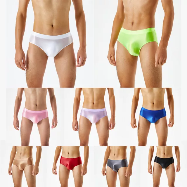 MEN WOMEN SILKY Shiny Satin Glossy Wet Look Briefs Knickers Underwear  Panties $15.19 - PicClick AU
