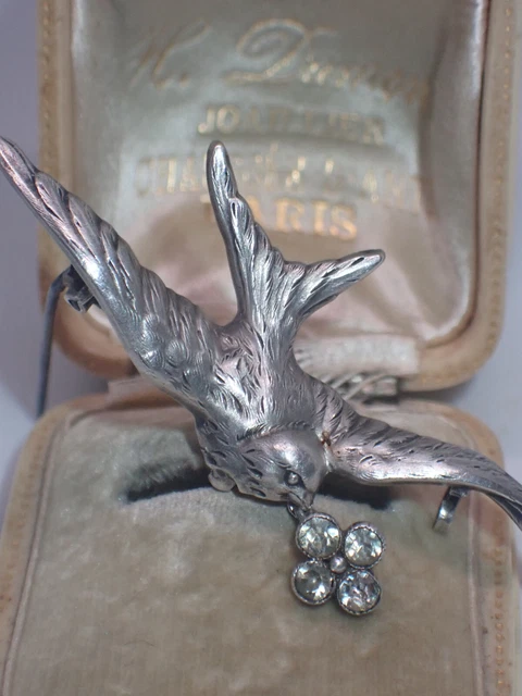 Ancienne Broche Porte-Photo 1900 - Monture Argent Massif - À Nettoyer - Occasion